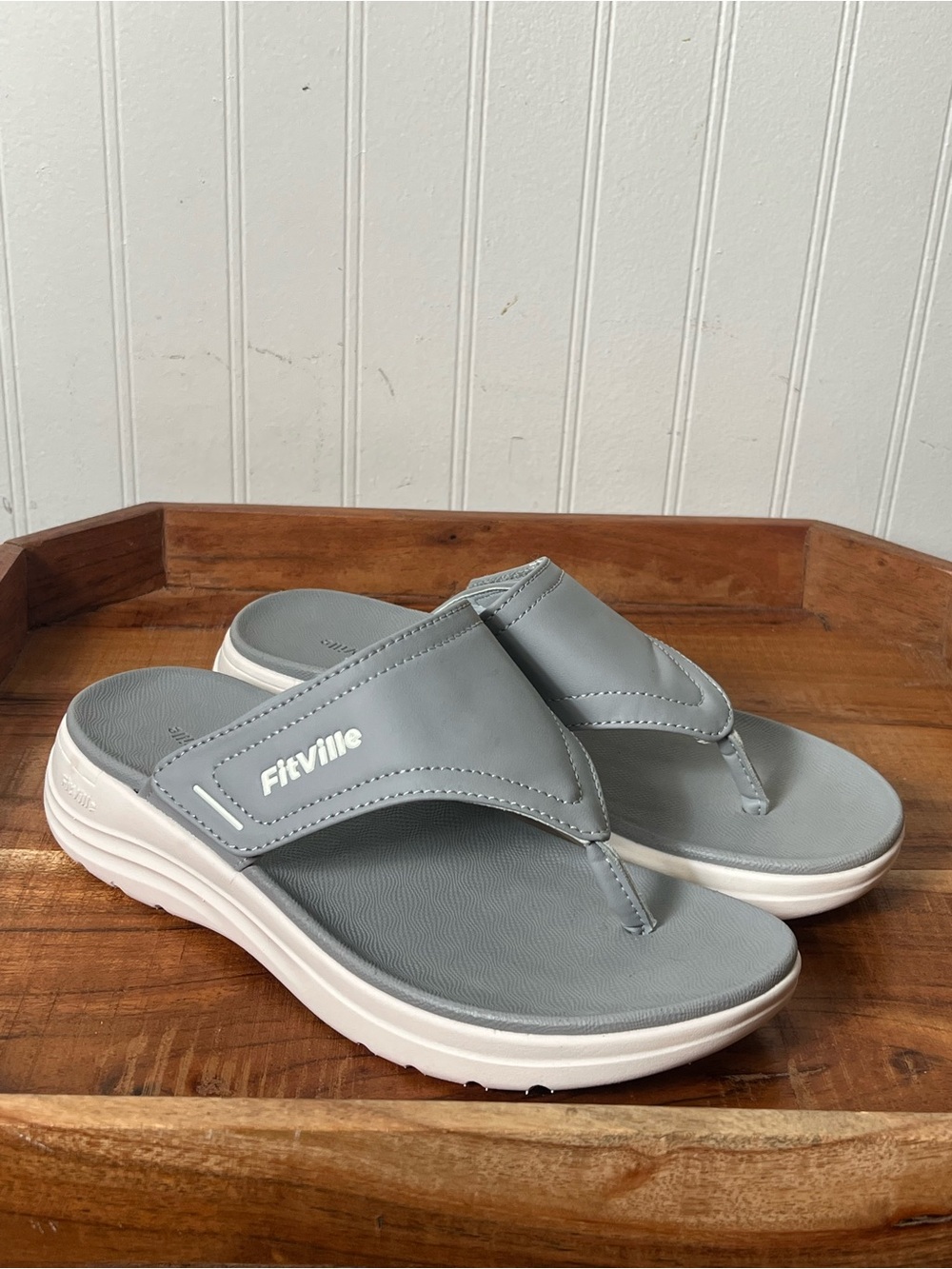 FitVille Women's 7.5 Wide Flip Flop Sandals 7 1/2 Shoes